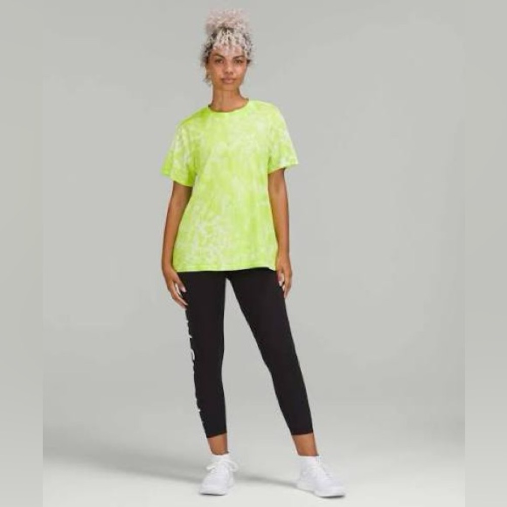 Lululemon Lime Green Tie-Dye T-Shirt